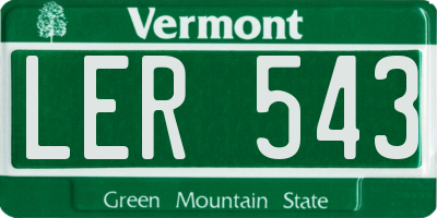 VT license plate LER543