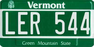 VT license plate LER544