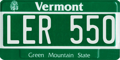 VT license plate LER550