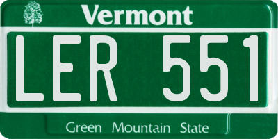 VT license plate LER551