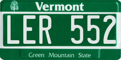 VT license plate LER552