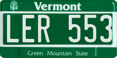 VT license plate LER553