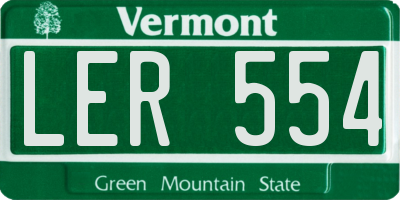 VT license plate LER554