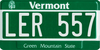 VT license plate LER557