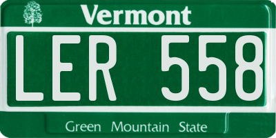 VT license plate LER558