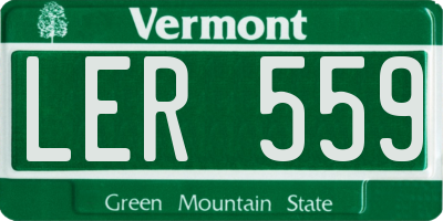 VT license plate LER559