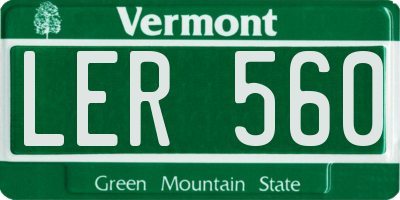VT license plate LER560