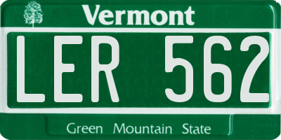 VT license plate LER562