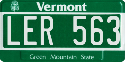 VT license plate LER563