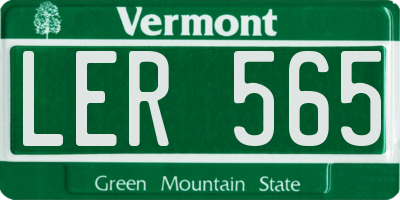 VT license plate LER565