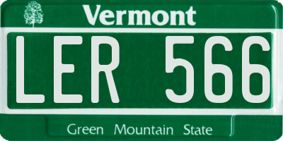 VT license plate LER566