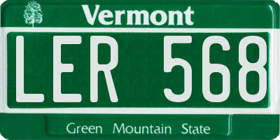 VT license plate LER568