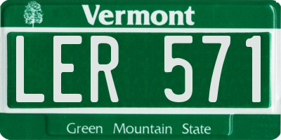 VT license plate LER571