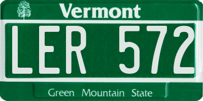 VT license plate LER572