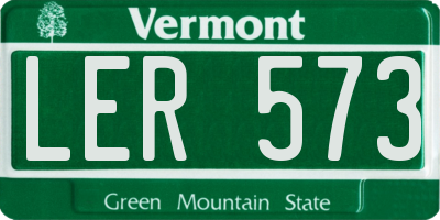 VT license plate LER573