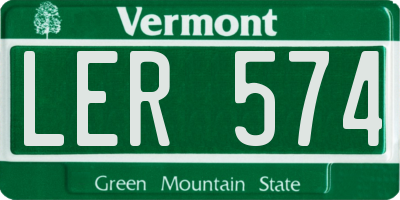 VT license plate LER574