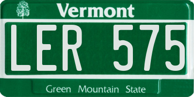 VT license plate LER575