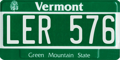 VT license plate LER576