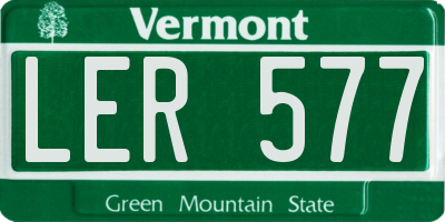 VT license plate LER577