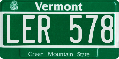 VT license plate LER578