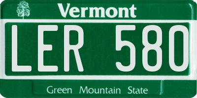 VT license plate LER580