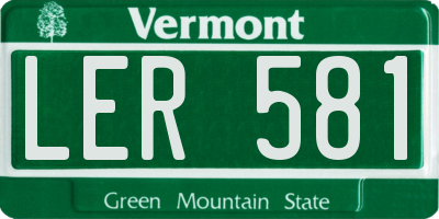 VT license plate LER581