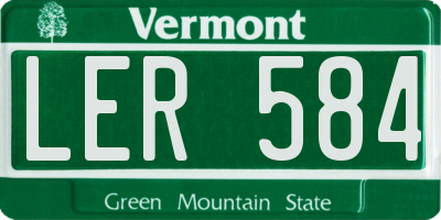 VT license plate LER584