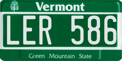 VT license plate LER586