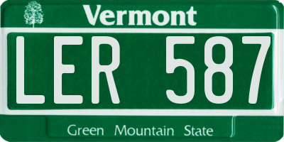 VT license plate LER587