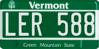 VT license plate LER588