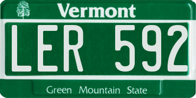 VT license plate LER592