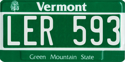 VT license plate LER593