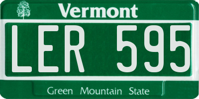 VT license plate LER595