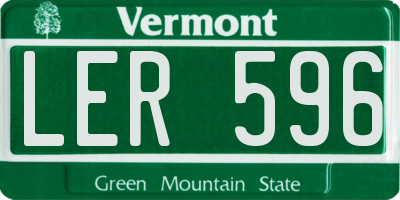 VT license plate LER596