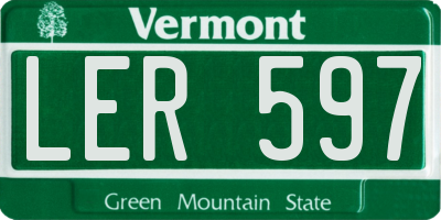VT license plate LER597