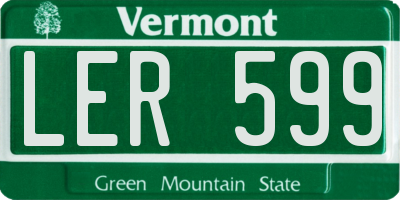 VT license plate LER599