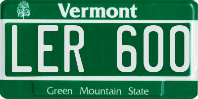 VT license plate LER600