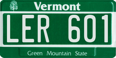 VT license plate LER601