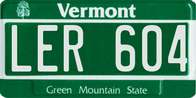 VT license plate LER604