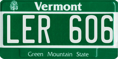VT license plate LER606