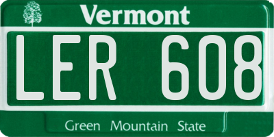 VT license plate LER608