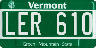 VT license plate LER610