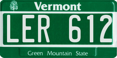 VT license plate LER612