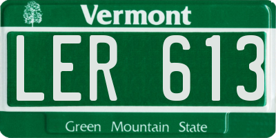VT license plate LER613