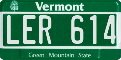 VT license plate LER614