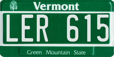VT license plate LER615
