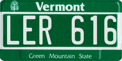 VT license plate LER616