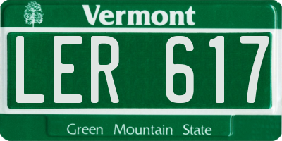 VT license plate LER617
