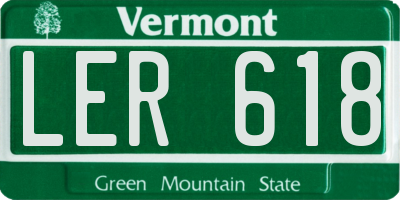 VT license plate LER618