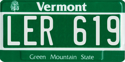 VT license plate LER619